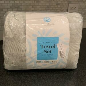 8-Piece Luxury Silver Bath Towel Set - Combed Cotton Hotel Collection